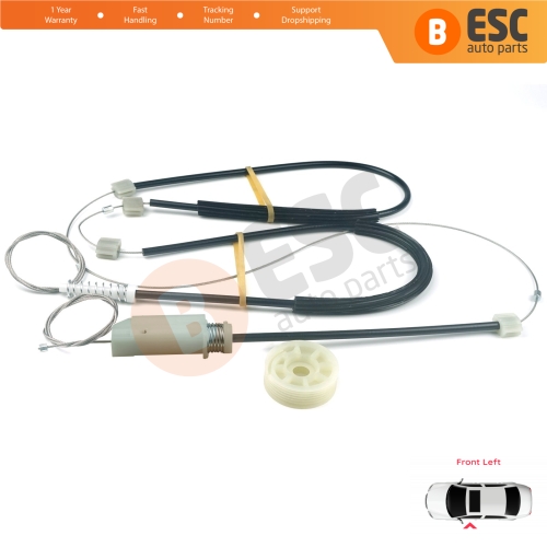 Window Regulator Repair Kit Left for Audi TT MK2 8J3 8J9 2006-2014 2-Door Coupe Convertible 8J0837461