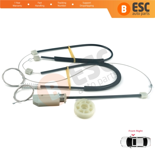 Window Regulator Repair Kit Right for Audi TT MK2 8J3 8J9 2006-2014 2-Door Coupe Convertible 8J0837462