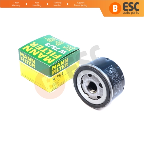 Oil Filter Genuine MANN W75/3 W 75/3 7700274177 for VAZ Lada Largus K7M K4M 2012-On 5-Door Station Wagon Van Cross