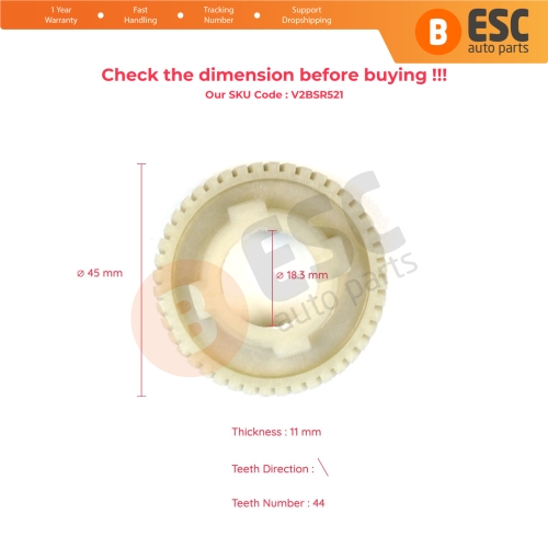 Sunroof Motor Repair Gear 44 Teeth for Renault Espace MK3 Kangoo MK1 KC0/1 Express FC0/1