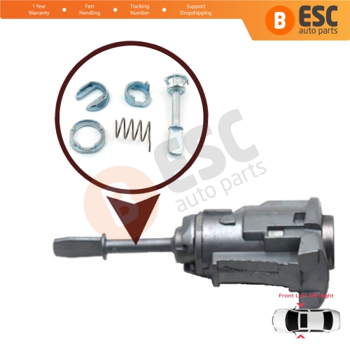 Front Door Lock Barrel Repair Kit 51.5 mm for Seat Toledo MK2 1M2 1998-2006 3B0837167